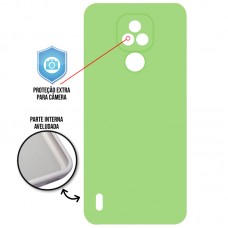 Capa para Motorola Moto E7 - Case Silicone Cover Protector Verde Abacate